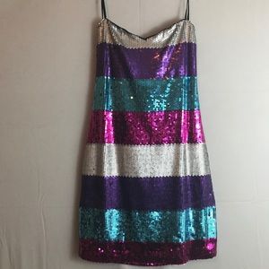 Large sequin body on dress